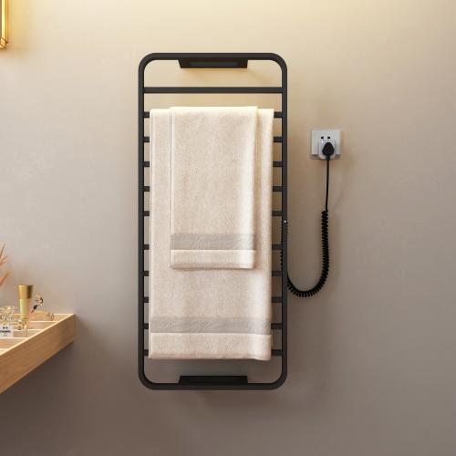 電熱毛巾烘乾架家用浴室電動智能浴巾架碳纖恆溫加熱消毒架免打孔