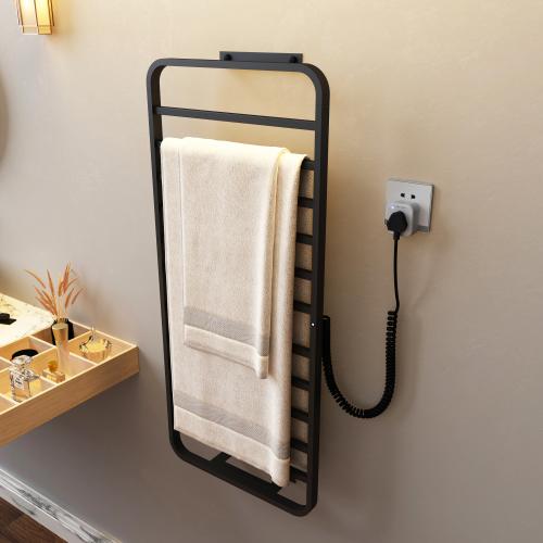 智能電熱毛巾架家用衛生間毛巾烘乾架碳纖維恆溫加熱浴巾架置物架