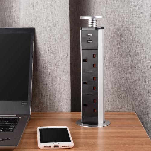 亞馬遜 英標USB桌面升降式插座 隱藏式桌面插座 桌面插座廚櫃專用