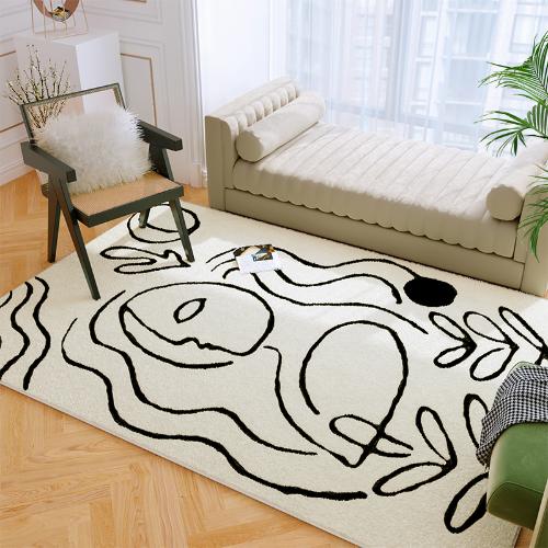 藝術地毯原創picasso畢加索加厚黑白現代客廳極簡地毯可水洗