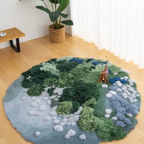 伊莎美特 綠野仙蹤兒童圓形地毯北歐ins手工編織羊毛個性地墊定製