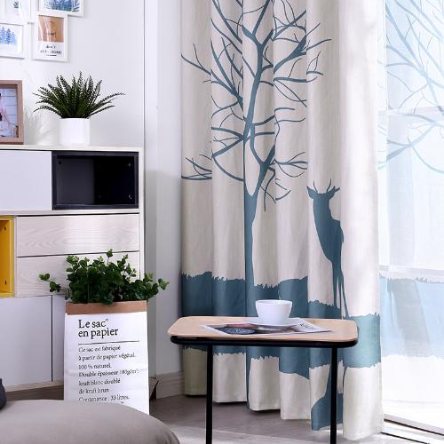 簡約現代北歐風格2021年新款客廳窗簾成品臥室全遮光窗紗輕奢流行