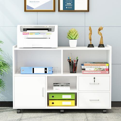 落地櫃打印機移動櫃資料櫃桌邊櫃木質抽屜收納櫃子辦公文件櫃矮櫃