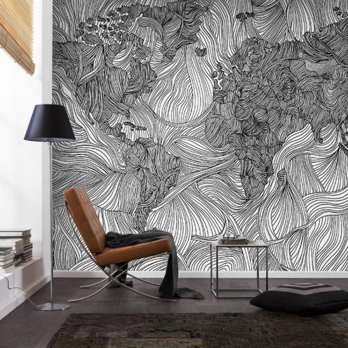 牆酷 瑞典進口現代風格壁紙藝術壁畫客廳臥室背景高檔牆紙 融合