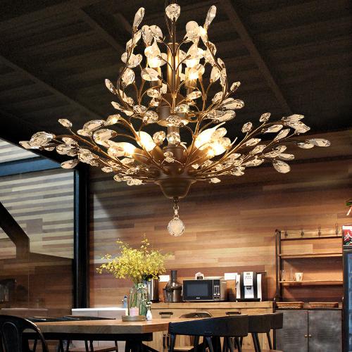 美式水晶吊燈客廳復古歐式吸頂創意led燈玄關餐廳燈北歐臥室燈具