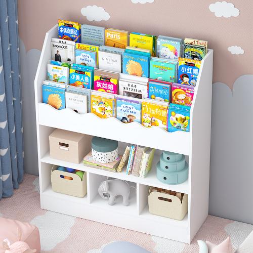 兒童書架收納繪本架置物架簡易小學生家用書櫃簡約落地雜誌書報架