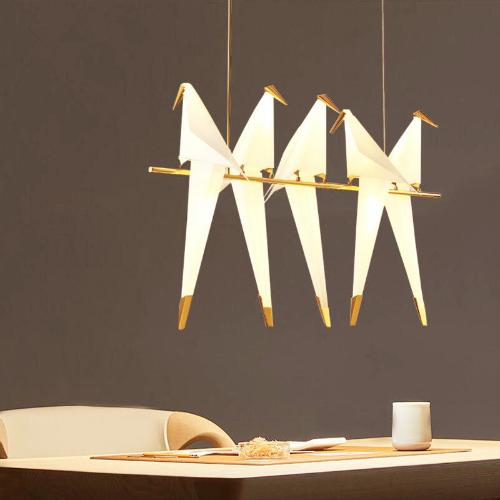 北歐創意小鳥吊燈餐廳咖啡廳後現代客廳千紙鶴壁燈書房臥室落地燈