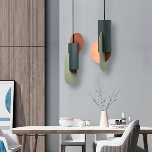 北歐後現代創意個性拼色小吊燈設計師樣板房餐廳牀頭馬卡龍吊燈