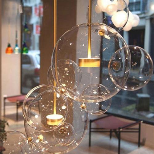 創意米奇泡泡吊燈設計師LED客廳餐廳臥室後現代北歐玻璃吊燈