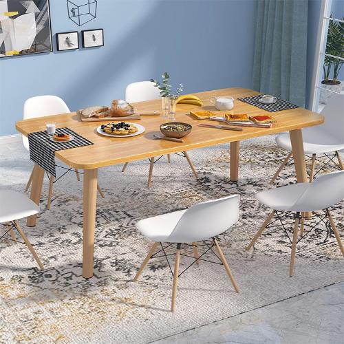 北歐餐桌椅家用簡約現代小戶型長方形桌子松木圓桌簡易租房吃飯桌