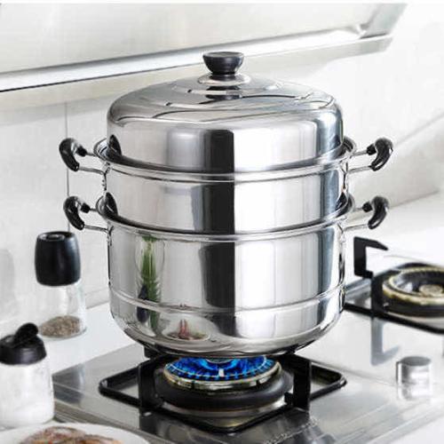 不鏽鋼蒸鍋蒸籠湯鍋家用2雙層3三層四層加厚電磁爐燃氣爐用大蒸鍋