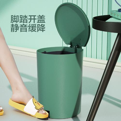 北歐風垃圾桶筒帶蓋腳踏靜音緩降防異味家用客廳衛生間簡約創意