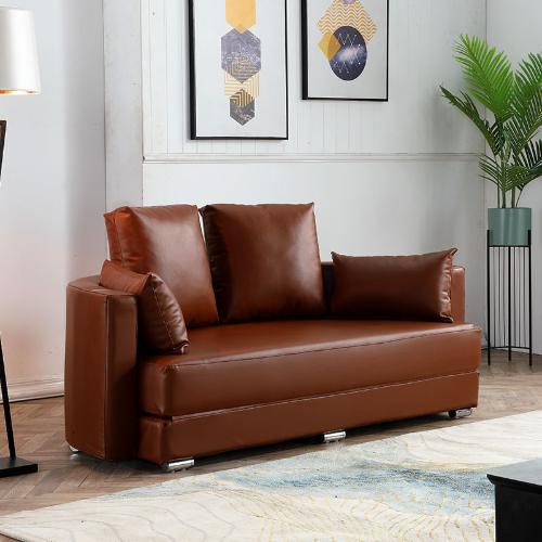 佛山傢俱可摺疊科技沙發牀雙人多功能小戶型兩用橢圓形布藝沙發牀