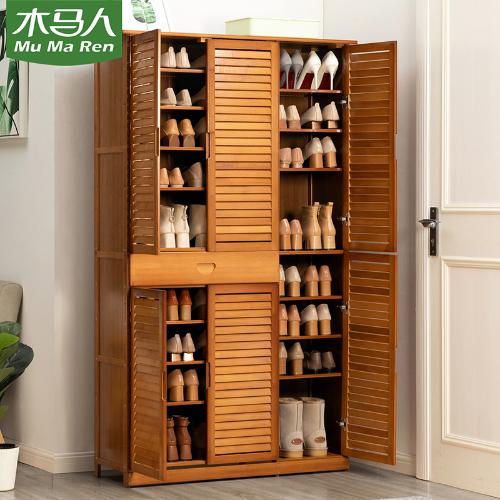 鞋櫃家用門口木質玄關櫃實木翻鬥客廳簡約現代組裝鞋櫃子更大容量