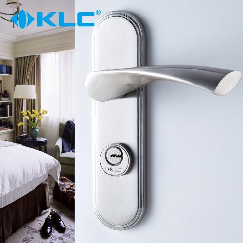 KLC現代簡約室內房門鎖鋅合金通用型連體衛生間鎖具無鑰匙套