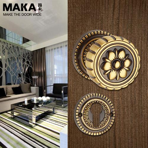 瑪卡隱形門鎖純銅 暗門鎖 單面房間門鎖 銅門鎖C0838青古銅色