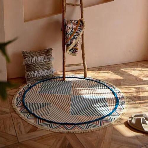 摩洛哥風格棉麻地墊簡約臥室家用牀邊地毯客廳沙發茶几腳墊可機洗