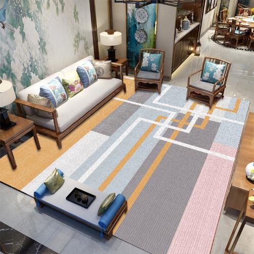 客廳地毯地墊ins風 輕奢簡約北歐美式現代印花地毯臥室牀邊毯批發