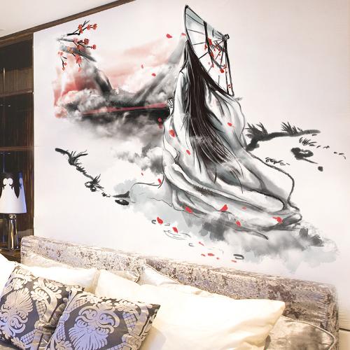 創意中國風古風牆貼紙貼畫客廳牆面背景牆壁裝飾海報宿舍牆紙自粘