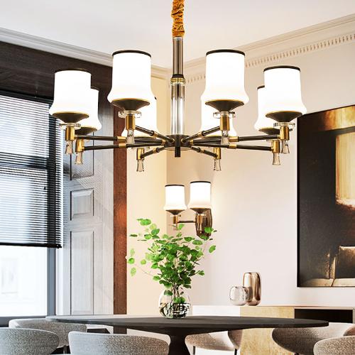 華藝燈飾 美式全銅吊燈客廳網紅現代家用大氣輕奢水晶燈具