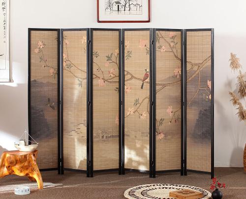 實木屏風隔斷客廳現代中式屏風折屏竹子室內隔斷屏風辦公室小戶型