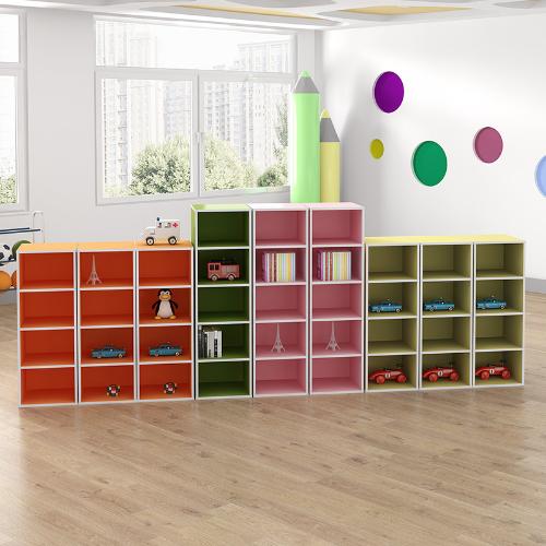 創意多規格兒童書架彩色實用組合書櫃可定製板式收納櫃廠家直供
