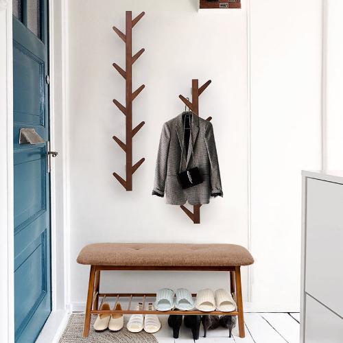 跨境貨源壁掛衣帽架牆上創意楠竹置物架臥室客廳簡易壁掛架帽子架
