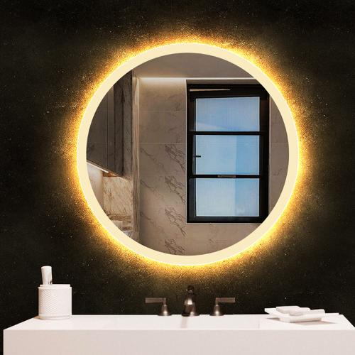 BOLEN智能LED浴室鏡衛生間鏡子衛浴鏡壁掛洗漱臺酒店鏡子圓形燈鏡