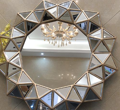 歐式美式藝術衛浴玄關浴室鏡掛鏡玻璃拼鏡子衛生間壁爐牆面裝飾鏡