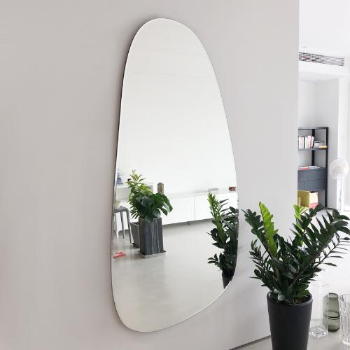 北歐簡約創意異形穿衣鏡貼牆無邊框試衣鏡全身鏡裝飾鏡不規則鏡子