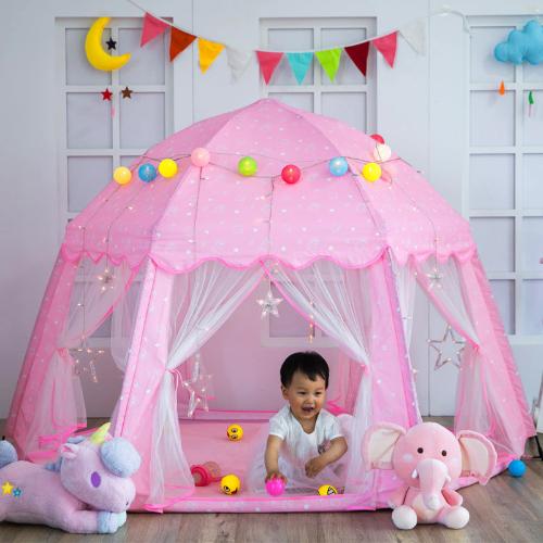 六一兒童帳篷節的公主城堡蚊帳遊戲屋六角玩具屋寶寶女孩分牀神器