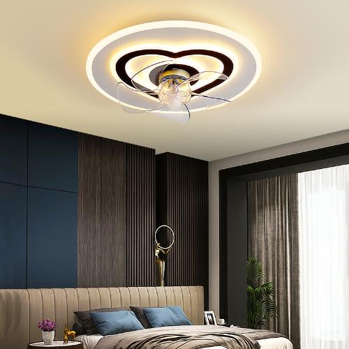 臥室吸頂風扇燈吊扇燈餐廳家用超薄一體隱形電風扇帶風扇吊燈
