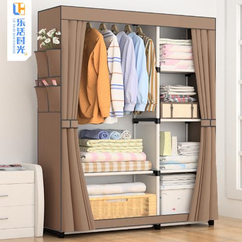 簡易衣櫃布藝經濟型布衣櫥組裝鋼管加固鋼架簡約現代經濟型收納櫃