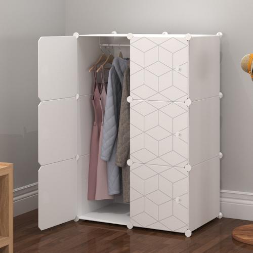 健利簡易對開門衣櫃 特大塑料櫃子清香寢室不繡鋼拼裝組合收納櫃