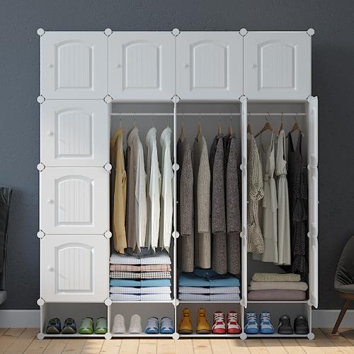 簡易衣櫃定製現代簡約衣櫥收納塑料衣櫃組裝布藝櫃子多功能傢俱