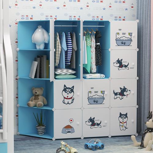 衣櫃簡約現代經濟型組裝兒童卡通塑料衣櫥寶寶嬰兒家用臥室儲物櫃