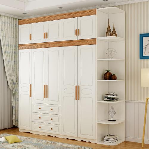 三四五門木質簡易組合公寓臥室收納整體板式地中海大衣櫃