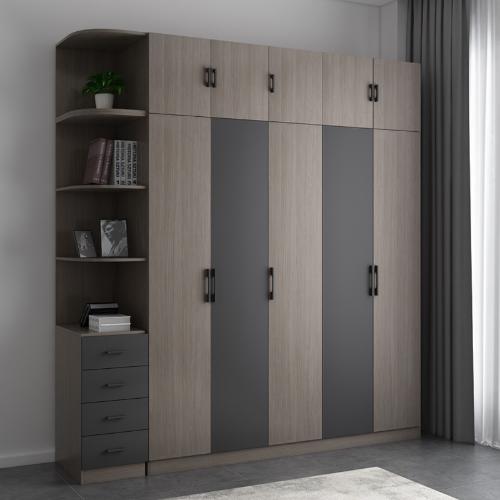 北歐衣櫃簡約現代經濟型臥室2345門櫃子組裝實木質整體組合大衣櫥