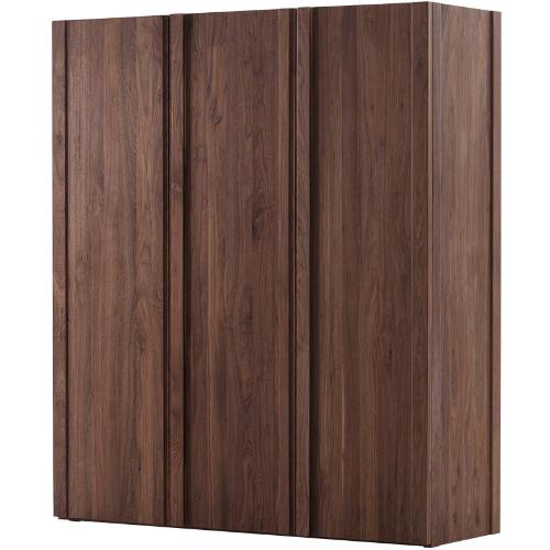 北美黑胡桃木全實木衣櫃原木北歐簡約現代傢俱新中式開門衣櫥