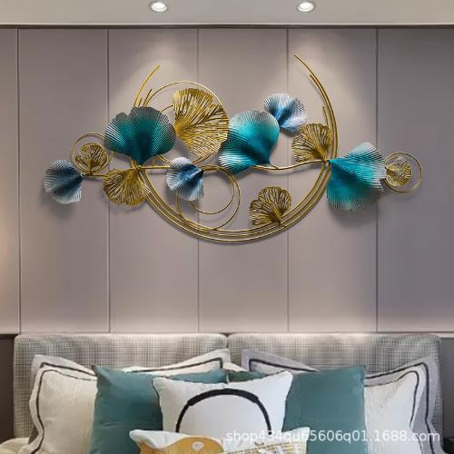 銀杏葉輕奢壁掛客廳沙發背景牆牆面裝飾品掛件臥室牆飾金屬壁飾