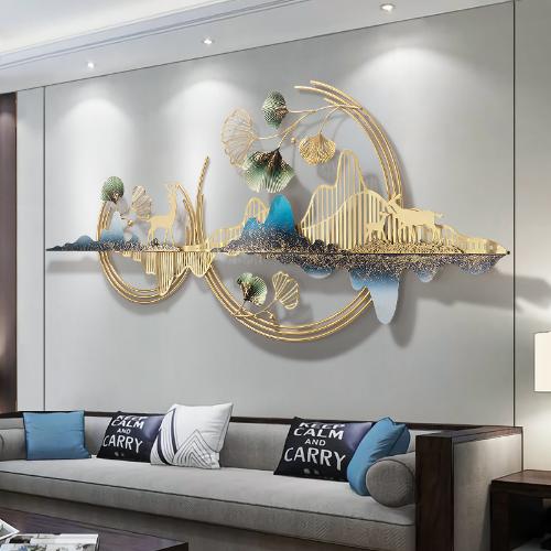 輕奢牆面裝飾掛件客廳臥室沙發背景牆上現代創意大氣鐵藝金屬壁飾