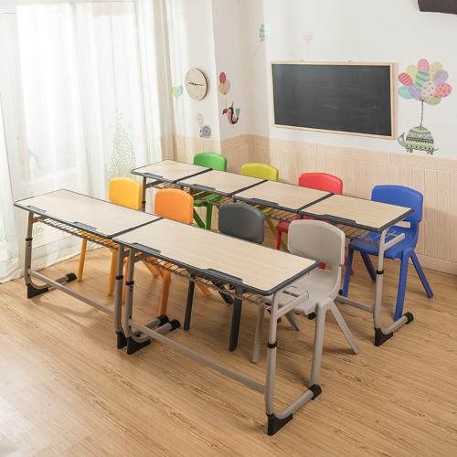 學習桌定製 高檔單雙人學校培訓班輔導班學生課桌中小學習桌椅