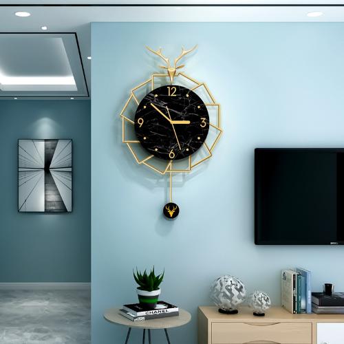 北歐輕奢裝飾鐘錶掛鐘客廳家用時尚現代簡約時鐘創意個性藝術掛牆
