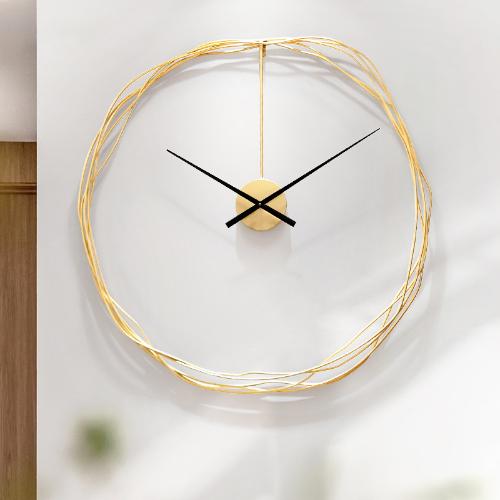 北歐極簡輕奢風鐘錶簡約現代客廳藝術時鐘創意餐廳牆面裝飾掛鐘