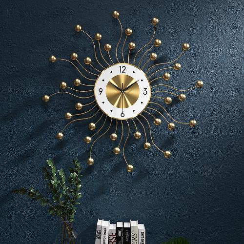 新款創意簡約鐵藝掛鐘 家居掛飾靜音鐘錶 客廳背景牆裝飾鐘錶掛件