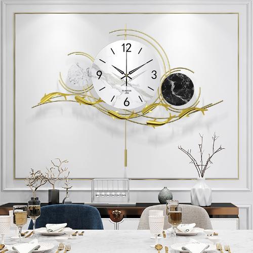 掛鐘簡約現代創意家用鍾飾客廳餐廳裝飾靜音時鐘個性藝術大氣掛錶