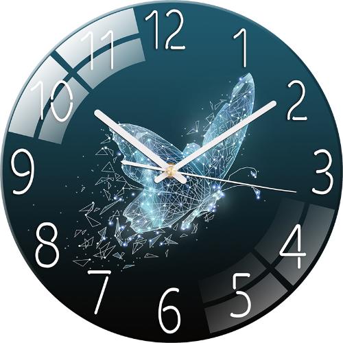 可定製鋼化玻璃鐘錶靜音掛外貿款石英鐘客廳臥室掛錶創意時鐘