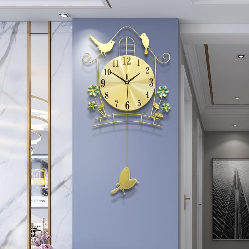 夜光鐘錶掛鐘客廳個性創意簡約靜音臥室家用大氣現代時尚小鳥時鐘
