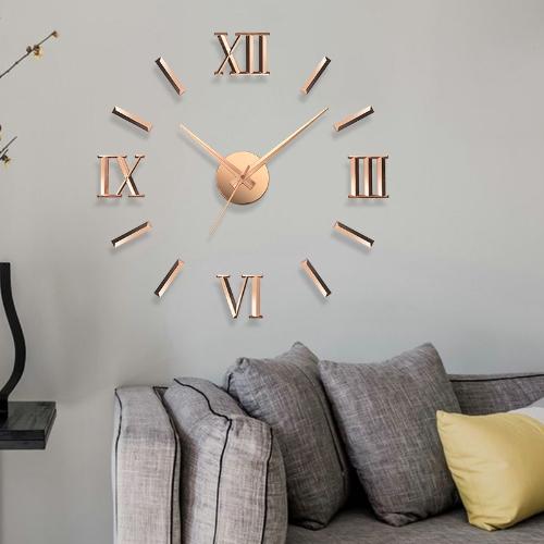 家用復古客廳DIY掛鐘北歐裝飾時鐘圓形羅馬靜音鐘錶