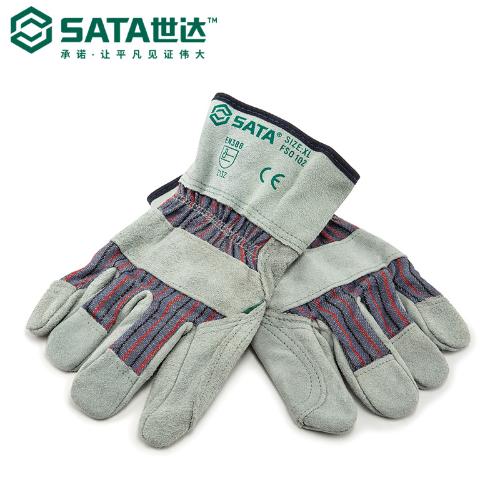 Sata/世達勞保用品安全防護L/XL經濟型半皮手套FS0101/FS0102